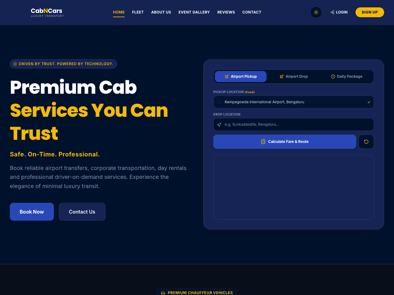 Cab N Cars website preview