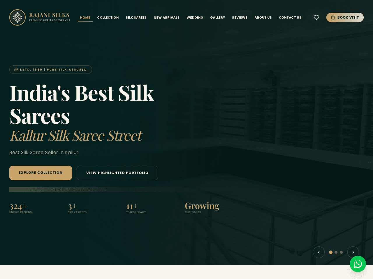 RajaniSilks website preview